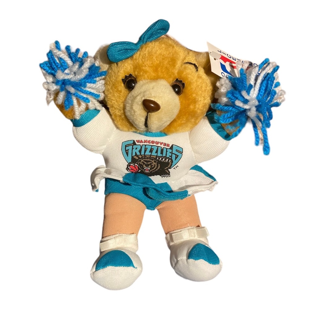 NBA Licensed GRIZZLIES VANCOUVER Cheerleader Bear Plush 1994 Play By Play